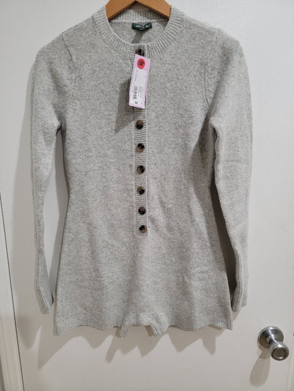 Women's Long Sleeve Sweater Romper - Wild Fable™ Light Gray XS